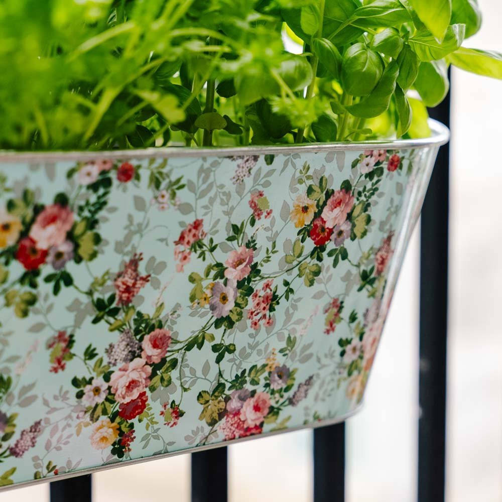 Balkongkasse med krok, L: 39,3 cm B: 28,9 cm H: 26,2 cm