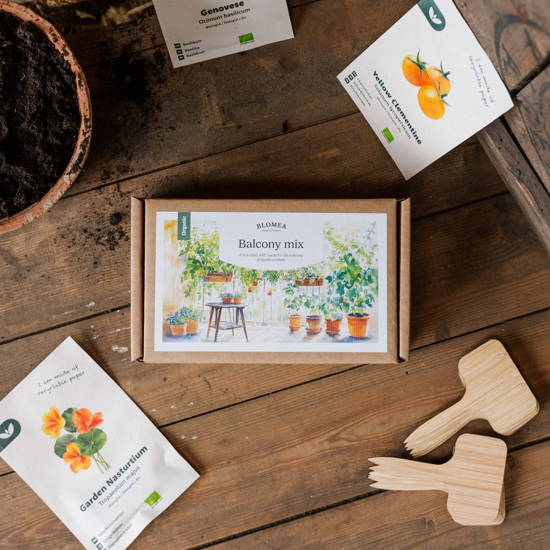 Balkongpakken - 12 poser økologiske frø