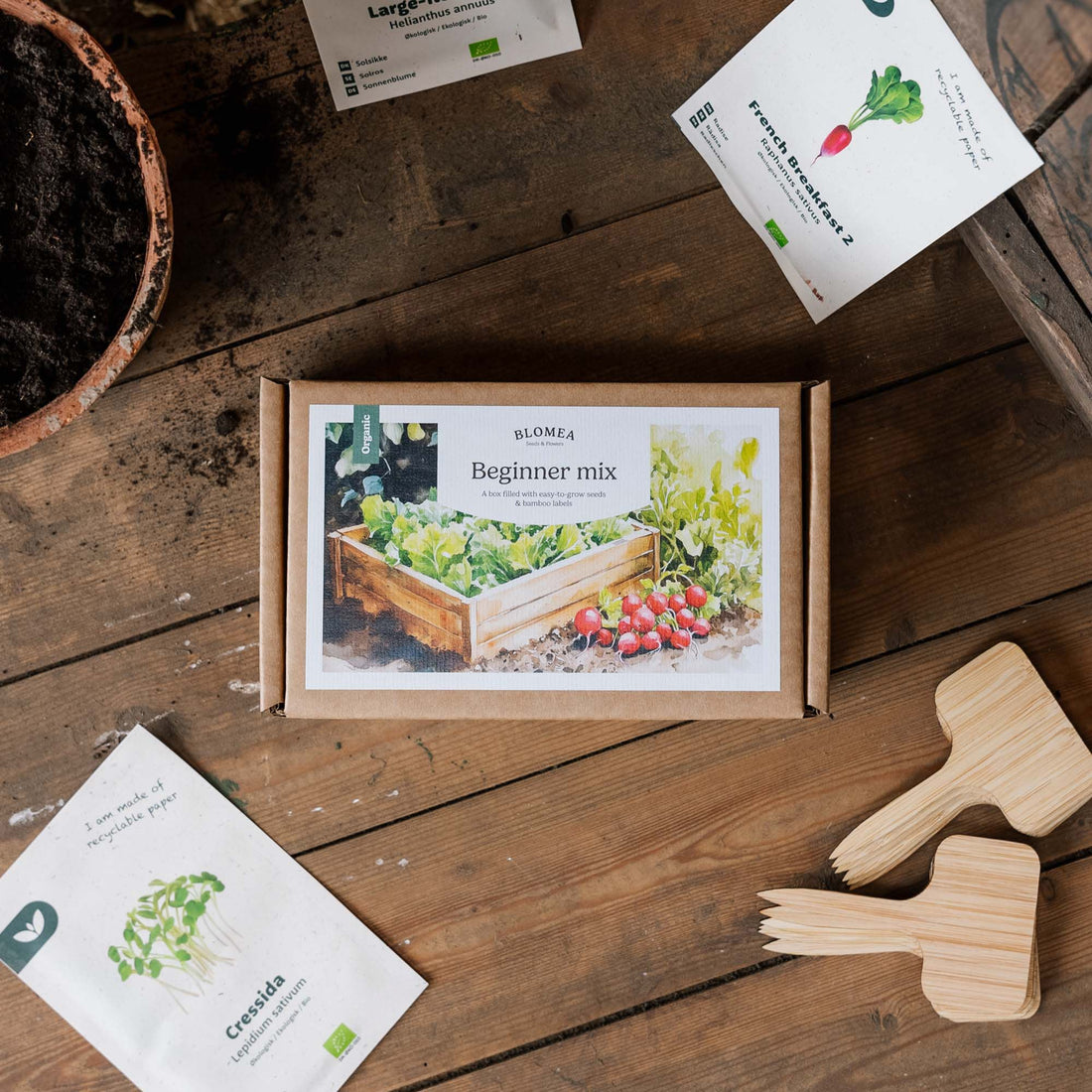 Begynnerpakken - 12 poser økologiske frø