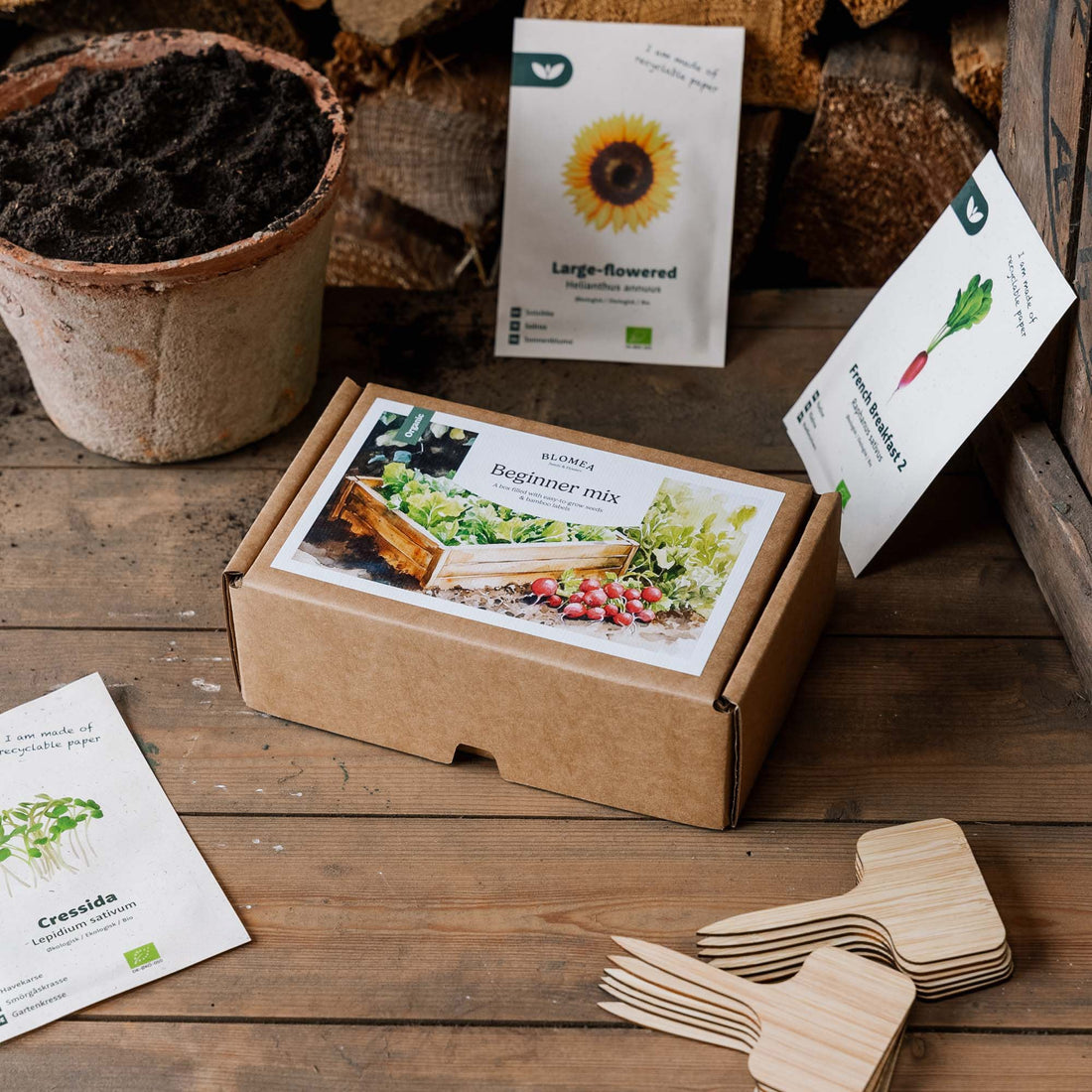 Begynnerpakken - 12 poser økologiske frø