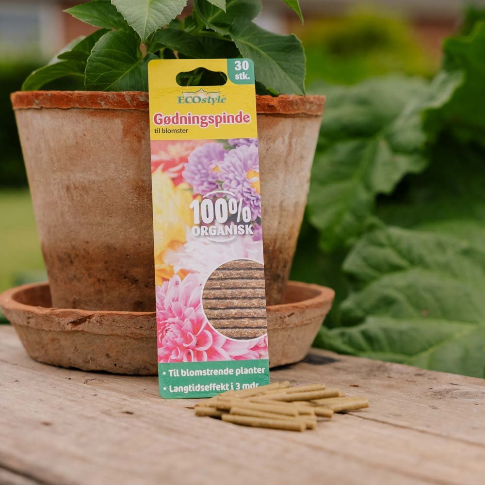 Blomster gjødselpinner, 30 stk.