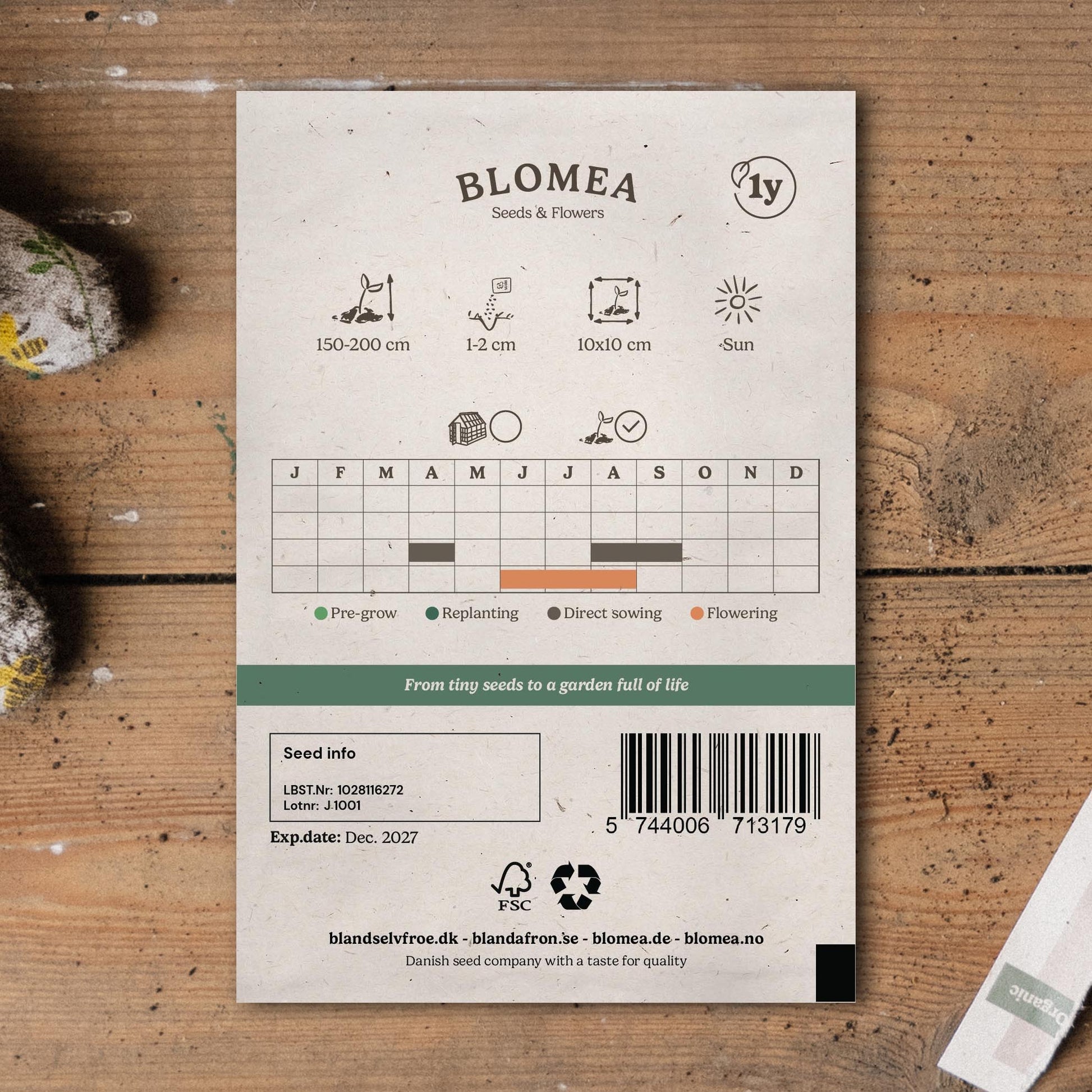 Blomsterert frø 'Sweet Pea Mix' - 20 Økologiske Frø