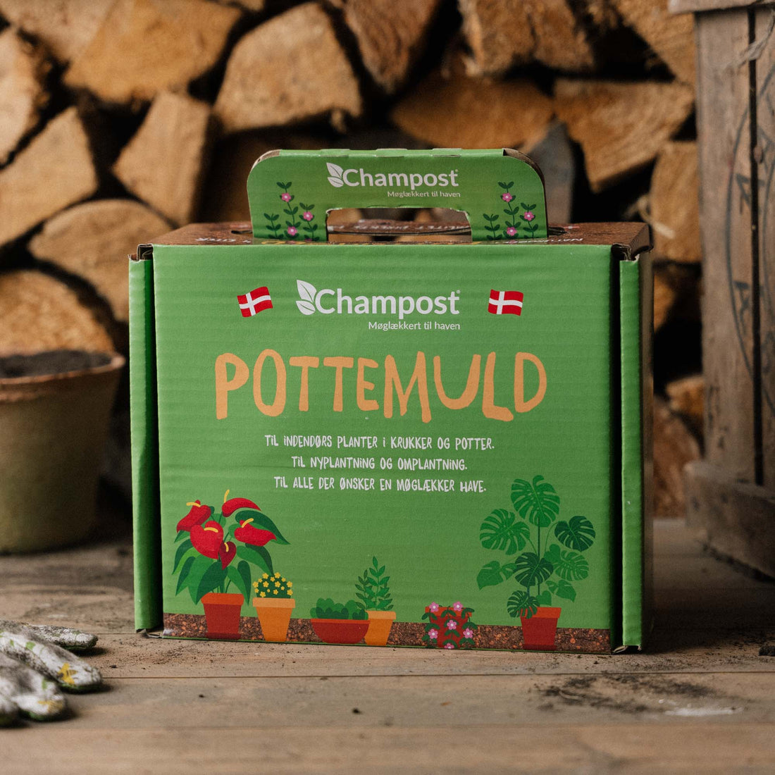 Champost pottejord i koffert, 4L