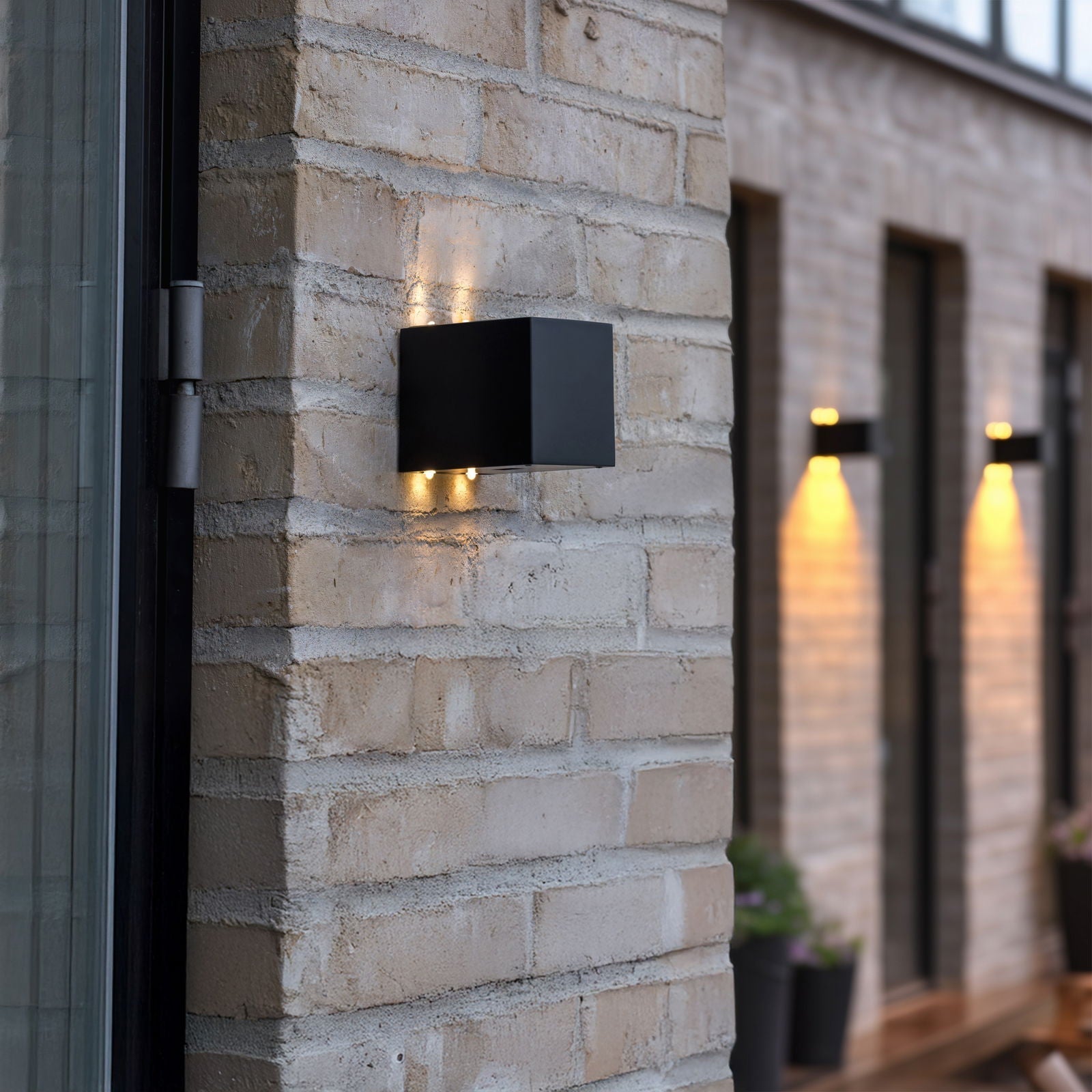 Cube opp og ned solcellelampe, 2 pakning