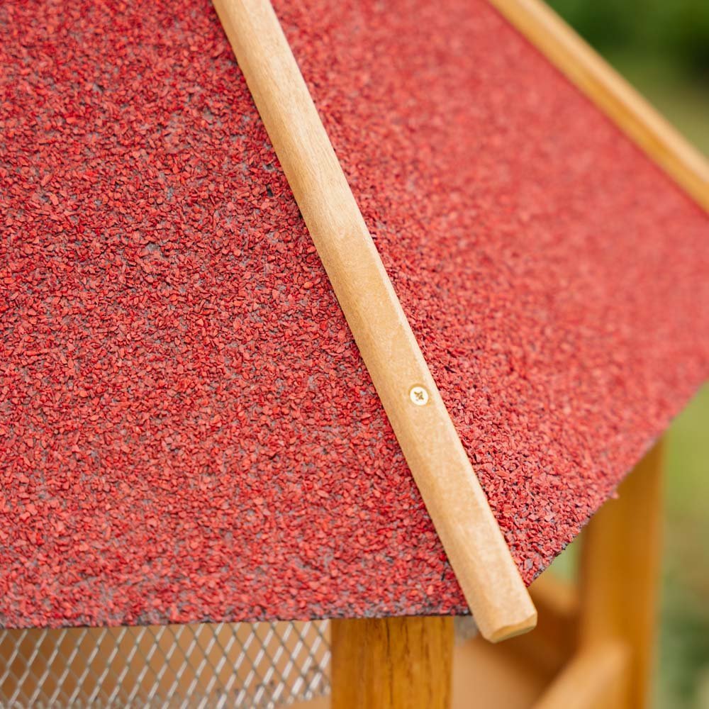 Fôrhus med nett, rødt tak, Ø: 54 cm