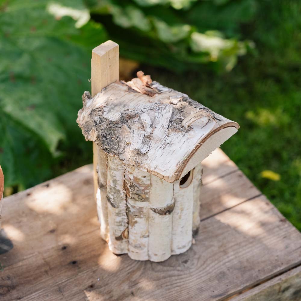 Fuglekasse, bjørketre, Ø: 17 cm H: 30 cm