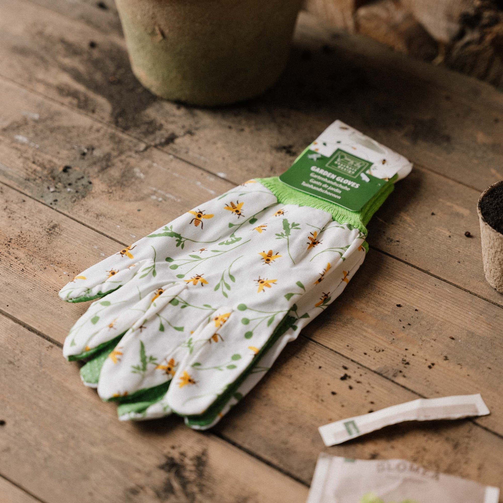 Hagehansker med bieprint