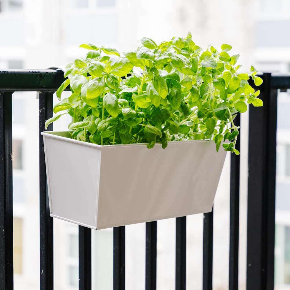 Rektangulær balkongkasse, L: 40 cm B: 16 cm H: 16 cm