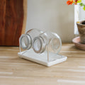 Spireglas‒sæt med bakke