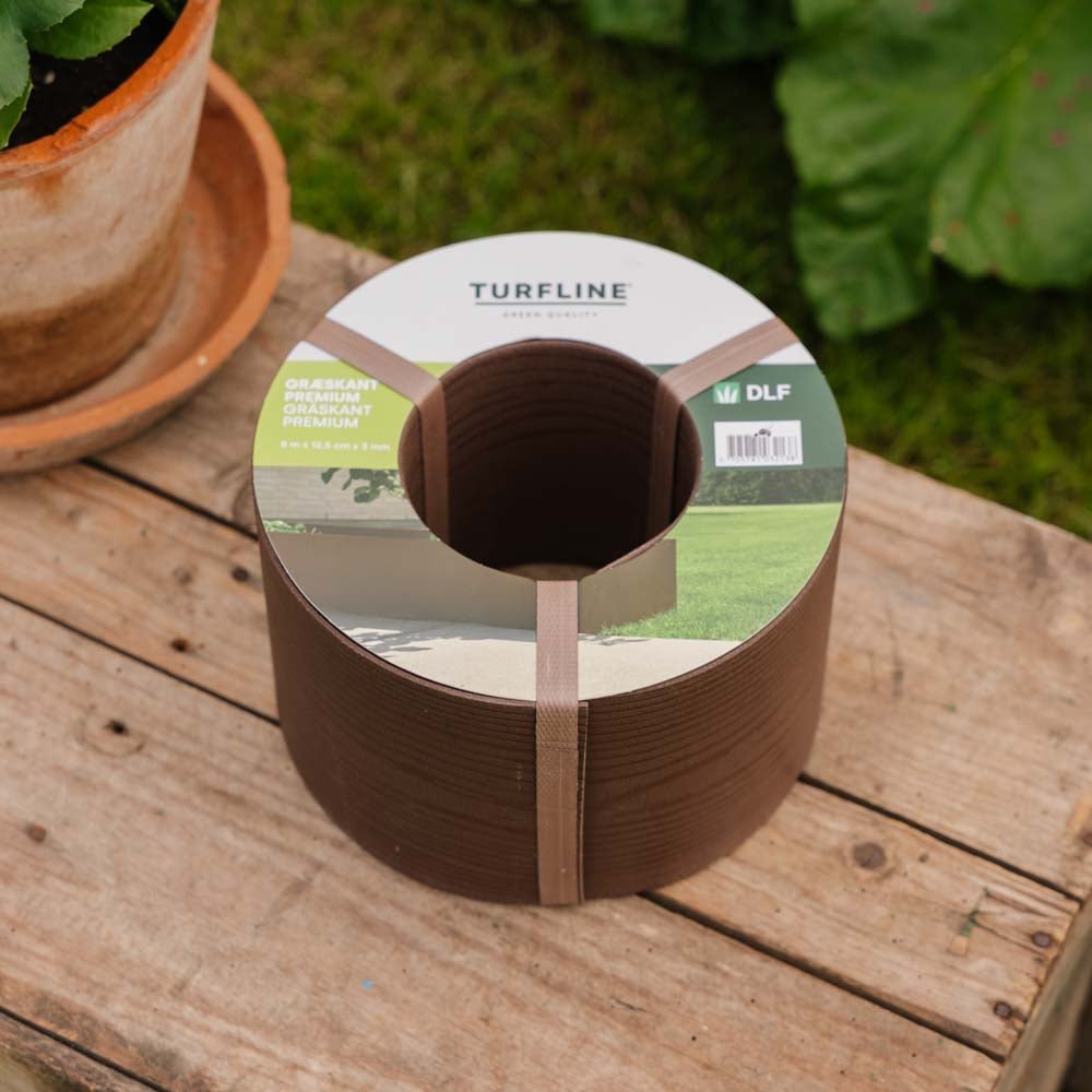 Turfline Gresskant Premium, brun, 8m/12,5cm/3 mm