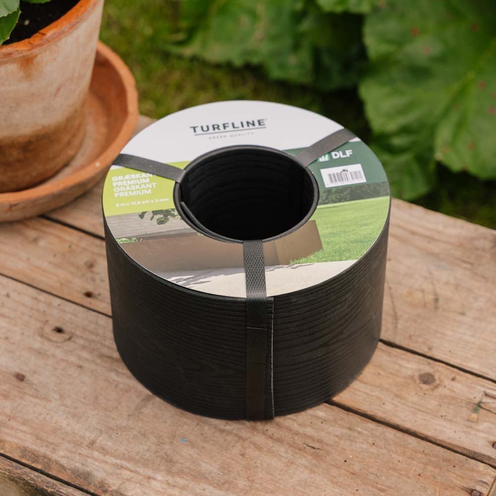 Turfline Gresskant Premium, svart, 8m/12,5cm/3 mm