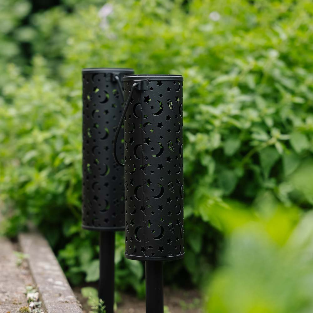 Zira solcellelanterne m. mønster, 2 pakning