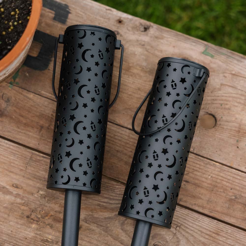 Zira solcellelanterne m. mønster, 2 pakning